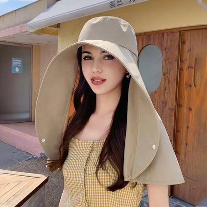 Elegant Solhatt med Brett Brätte – UV-skyddande Sommarhatt för Damer