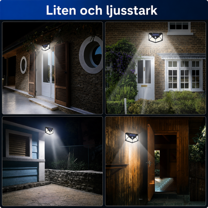 Utomhus Solcellslampa med Rörelsesensor – Vattentät LED Säkerhetsbelysning i 3 Lägen