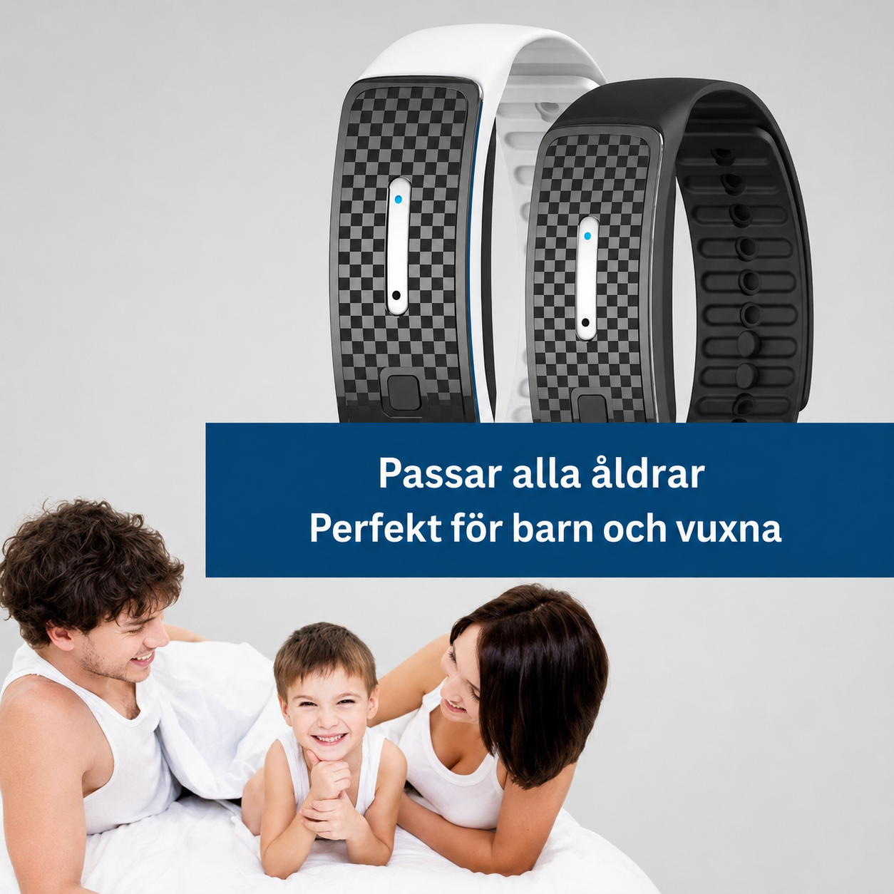 Myggarmband med Ultraljud – Kemikaliefritt Uppladdningsbart Myggskydd för Hela Familjen