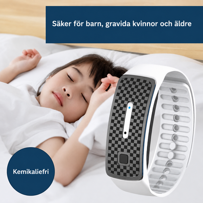Myggarmband med Ultraljud – Kemikaliefritt Uppladdningsbart Myggskydd för Hela Familjen
