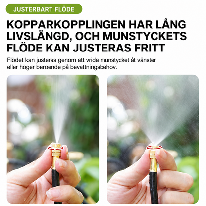 Droppbevattning Kit – 360° Flexibel Slang med Justerbara Munstycken för Effektiv Bevattning